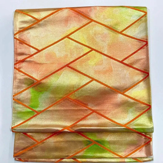 7269# Japanese Vintage Fukuro Obi Belt Kimono Fabric Silk Traditional