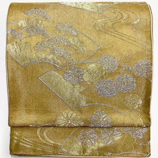 7270# Japanese Vintage Fukuro Obi Belt Kimono Fabric Silk Traditional Unfinished