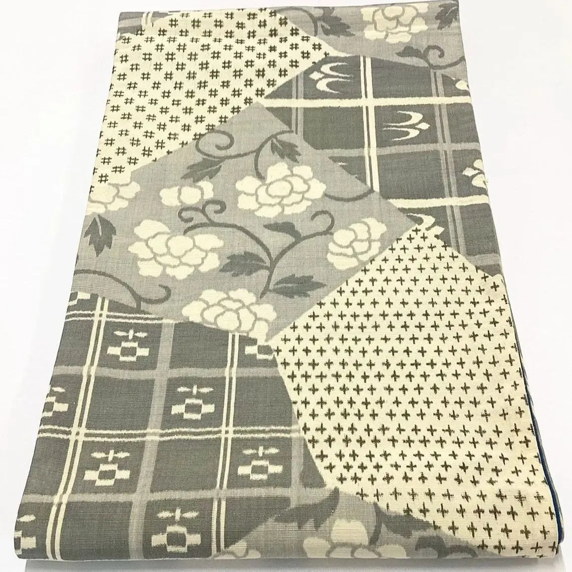 7273# Japanese Vintage Fukuro Obi Belt Kimono Fabric Silk All-over pattern　