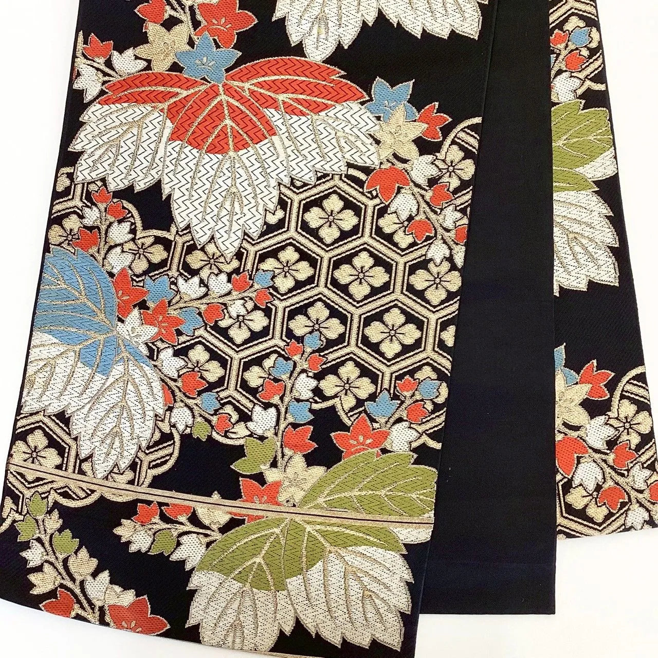 7280# Japanese Vintage Fukuro Obi Belt Kimono Fabric Silk Traditional Unfinished