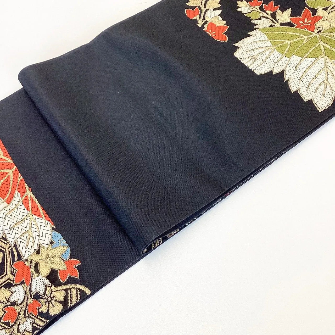 7280# Japanese Vintage Fukuro Obi Belt Kimono Fabric Silk Traditional Unfinished