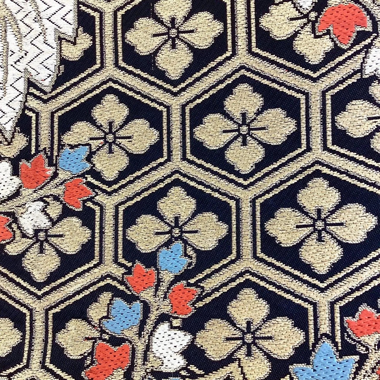 7280# Japanese Vintage Fukuro Obi Belt Kimono Fabric Silk Traditional Unfinished