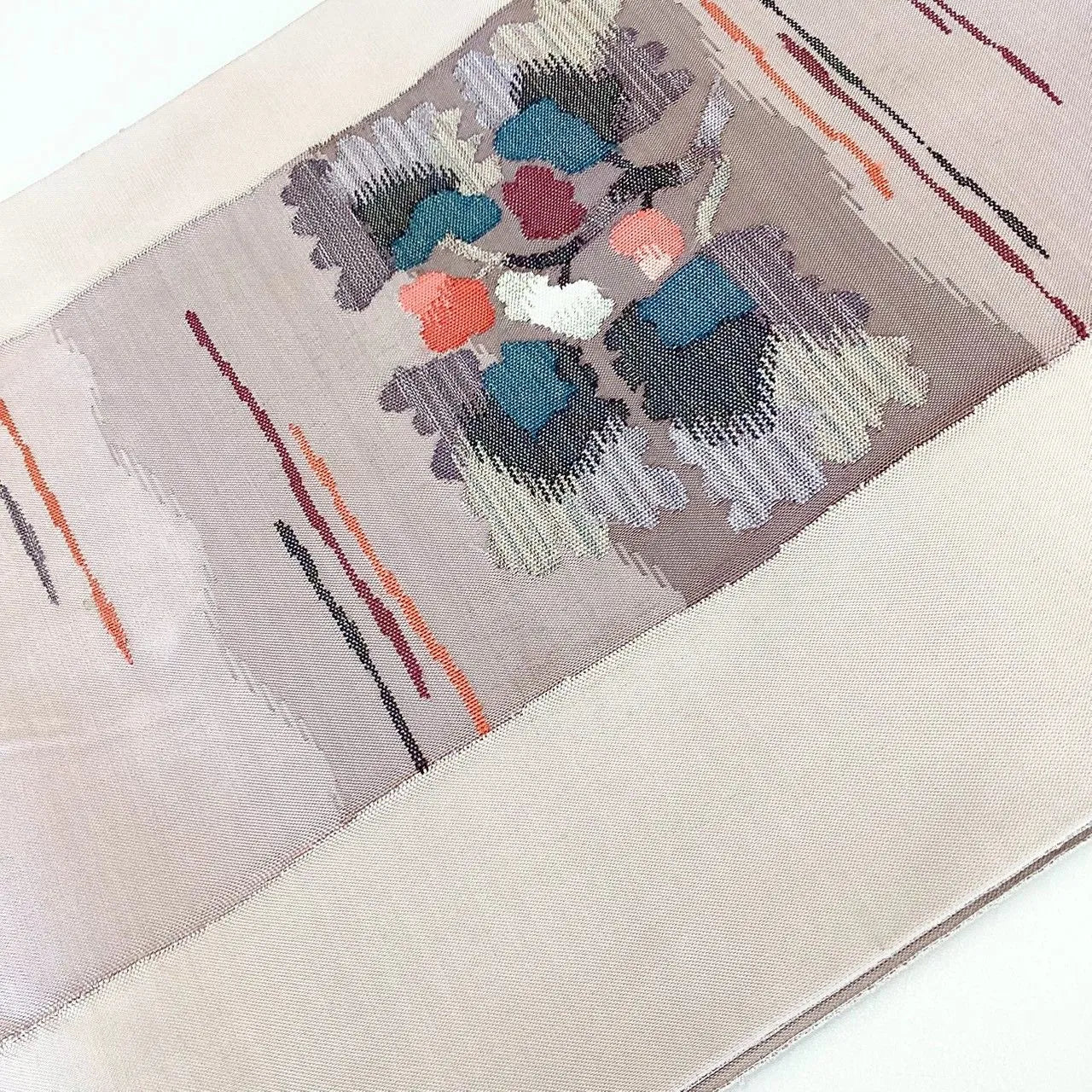 7281# Japanese Vintage Fukuro Obi Belt Kimono Fabric Silk Traditional Unfinished