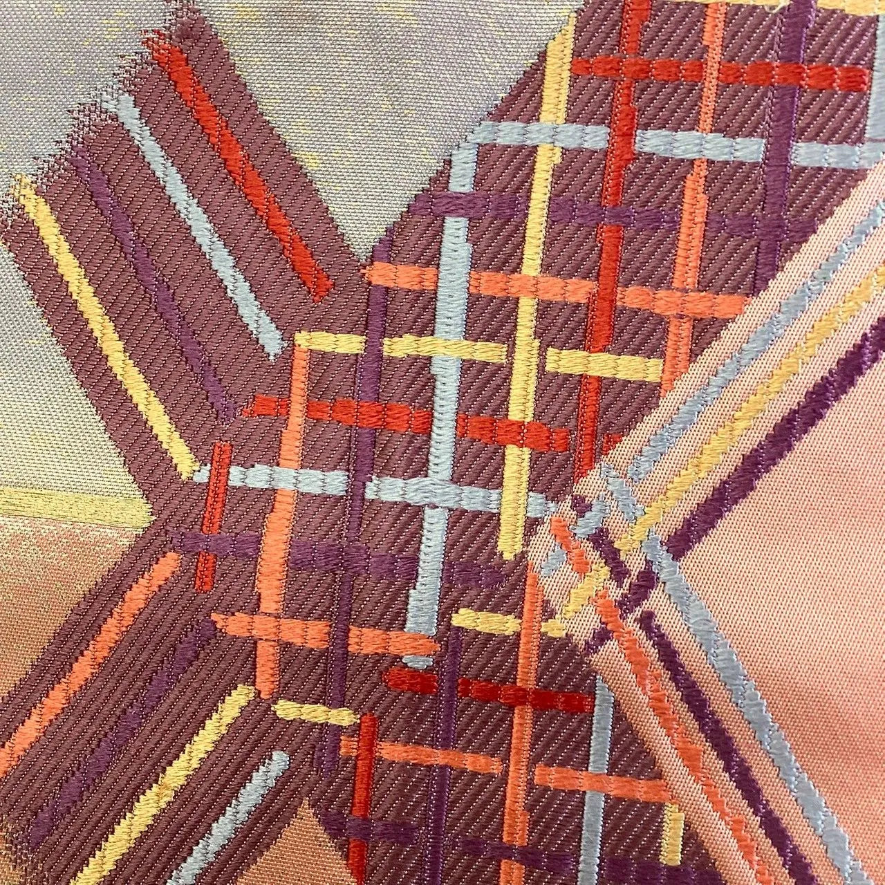 7282# Japanese Vintage Fukuro Obi Belt Kimono Fabric Silk Traditional Embroidery