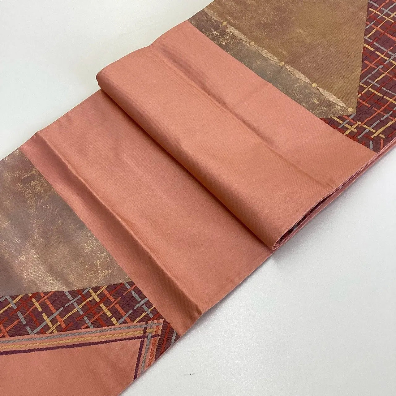 7282# Japanese Vintage Fukuro Obi Belt Kimono Fabric Silk Traditional Embroidery