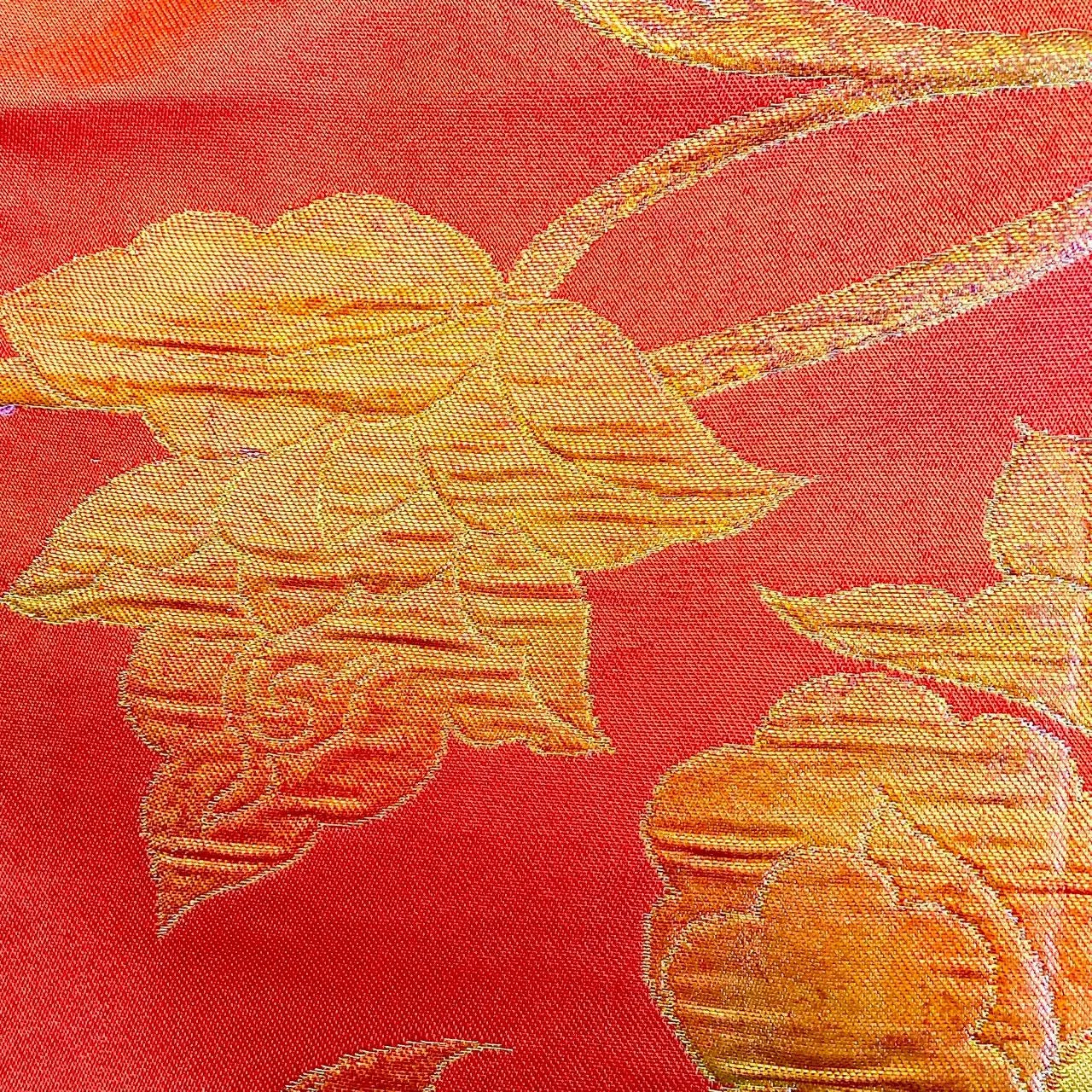 7284# Japanese Vintage Fukuro Obi Belt Kimono Fabric Silk Traditional Unfinished