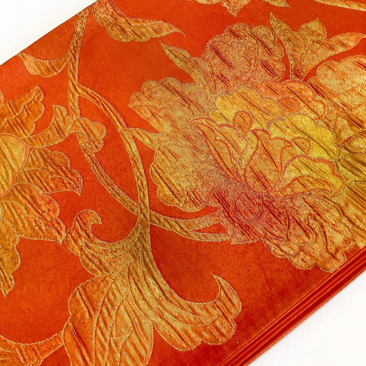 7284# Japanese Vintage Fukuro Obi Belt Kimono Fabric Silk Traditional Unfinished