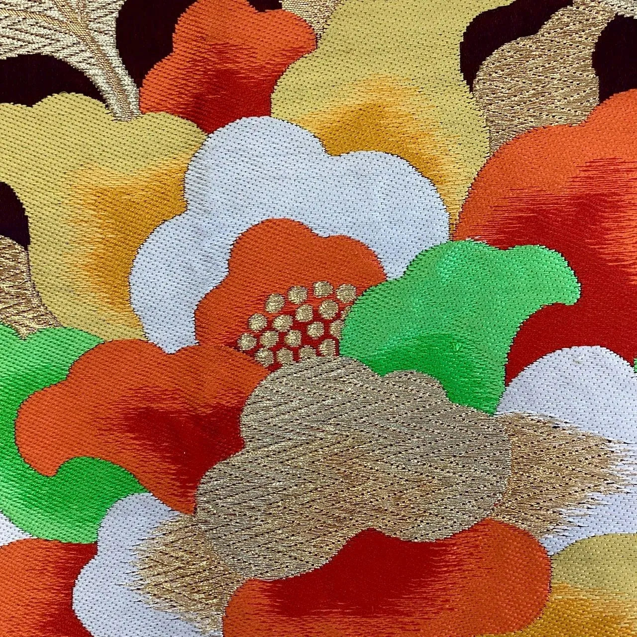 7285# Japanese Vintage Fukuro Obi Belt Kimono Fabric Silk Traditional