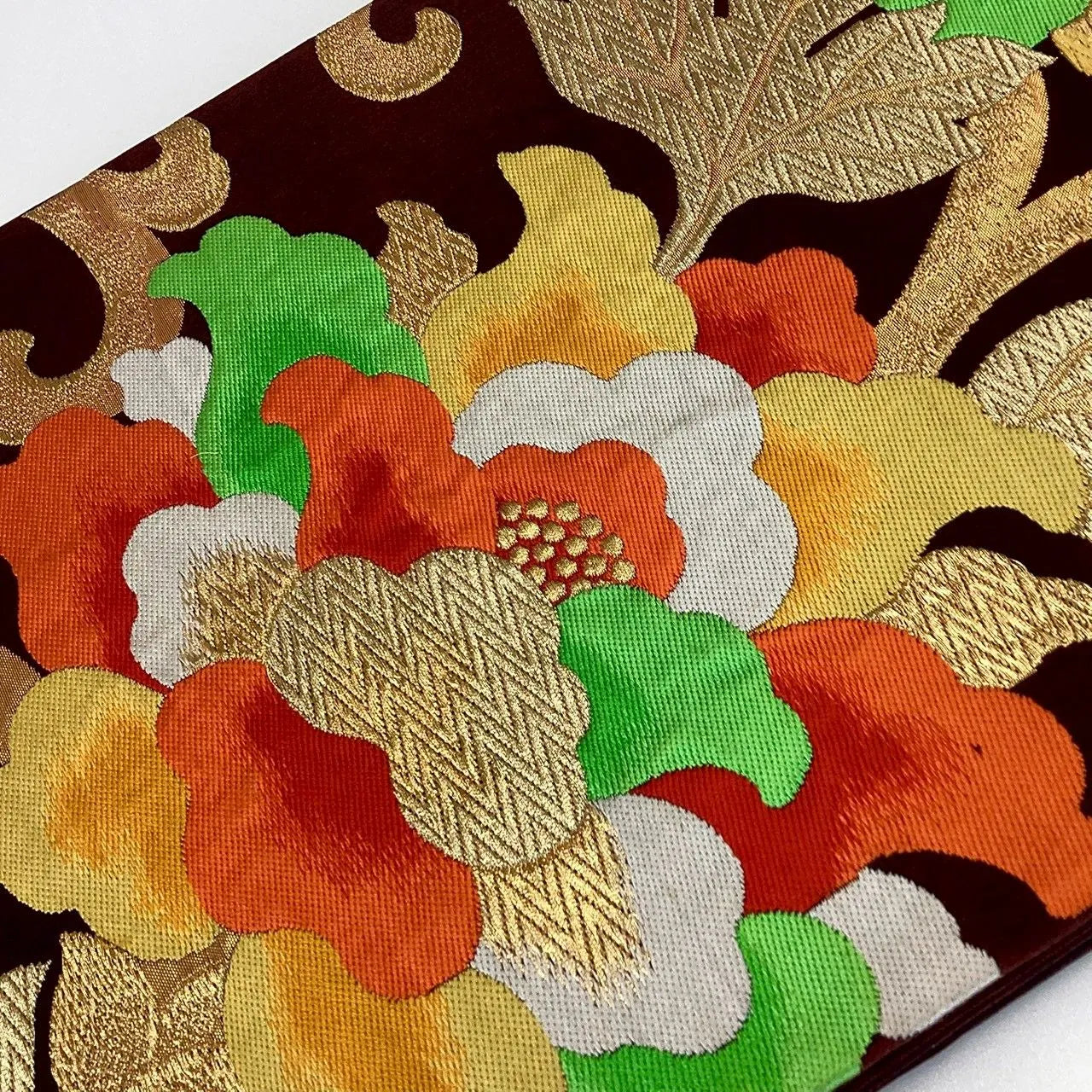 7285# Japanese Vintage Fukuro Obi Belt Kimono Fabric Silk Traditional