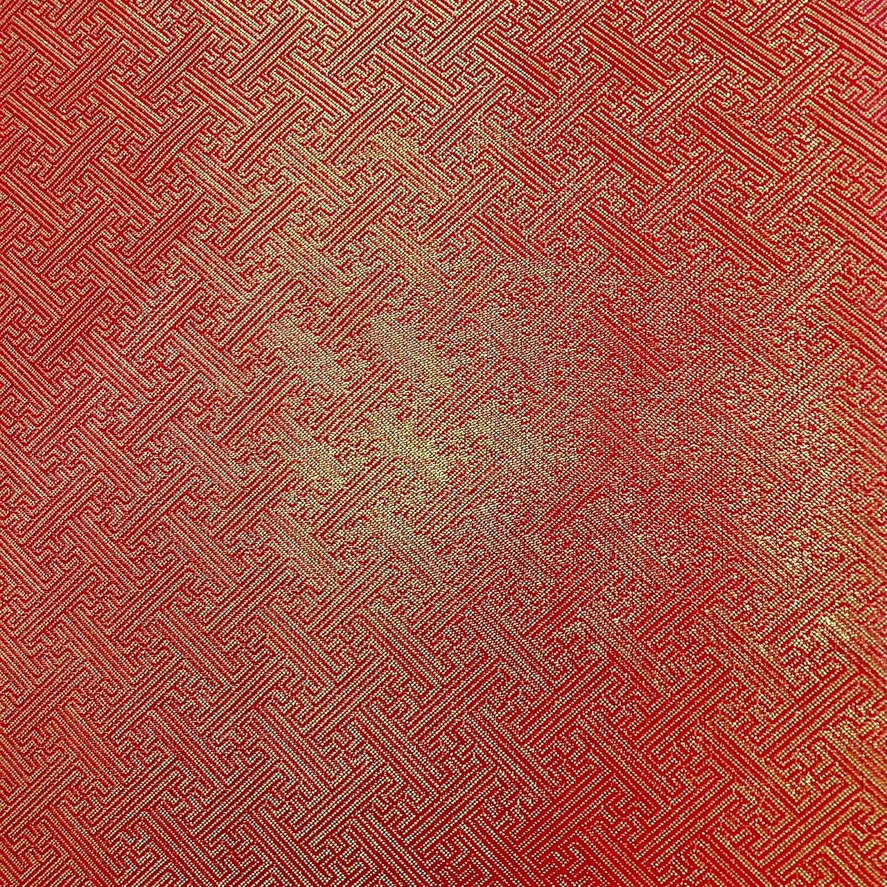 7288# Japanese Vintage Fukuro Obi Belt Kimono Fabric Silk Traditional Gold