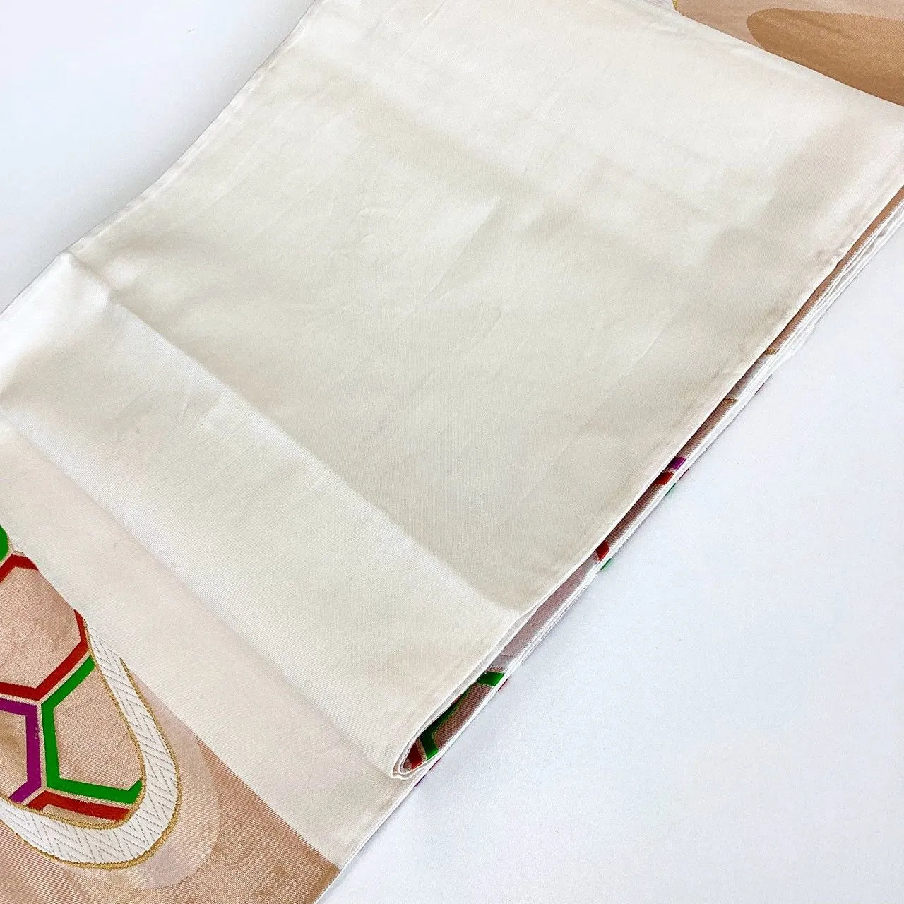 7289# Japanese Vintage Fukuro Obi Belt Kimono Fabric Silk Traditional Unfinished