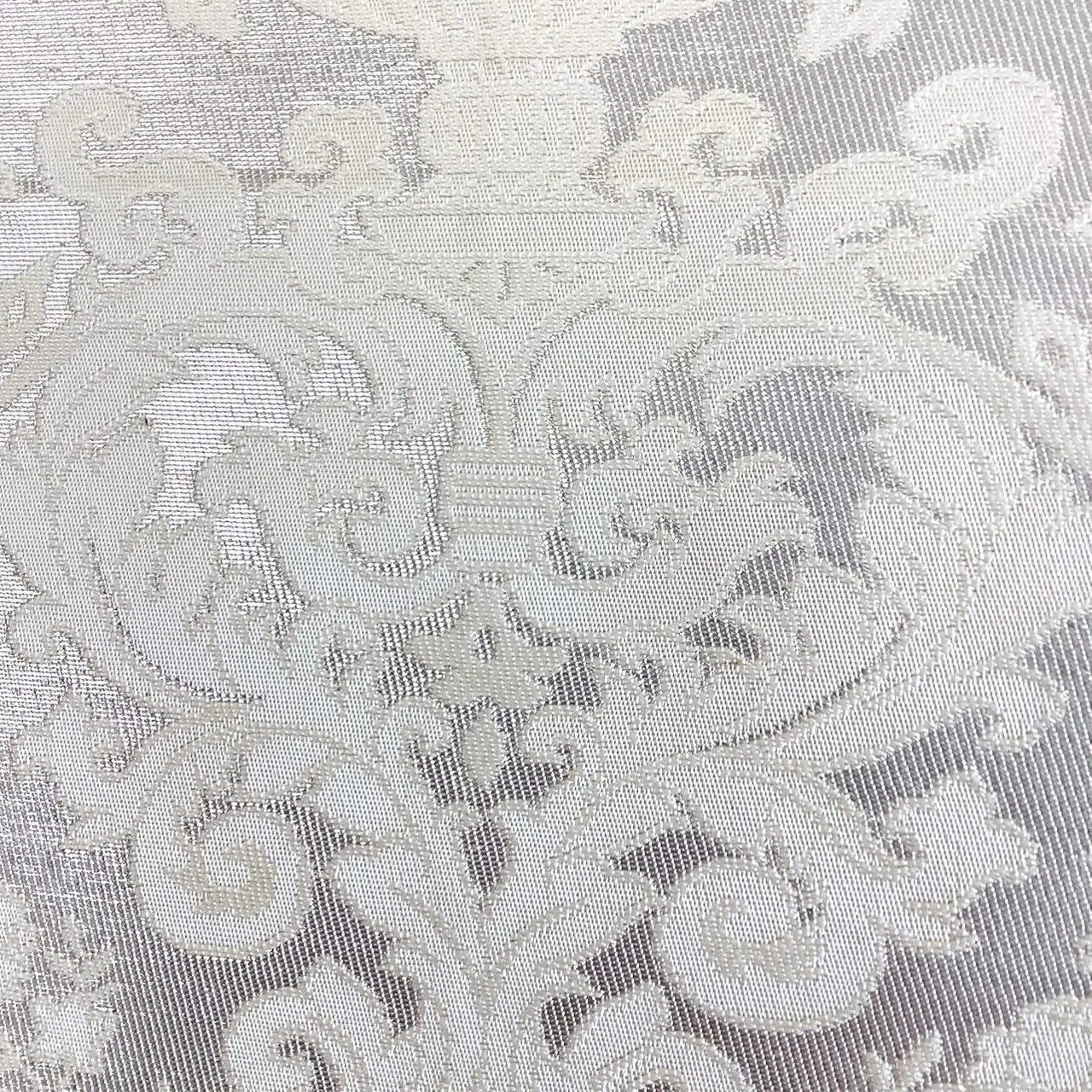 7290# Japanese Vintage Fukuro Obi Belt Kimono Fabric Silk Traditional Silver