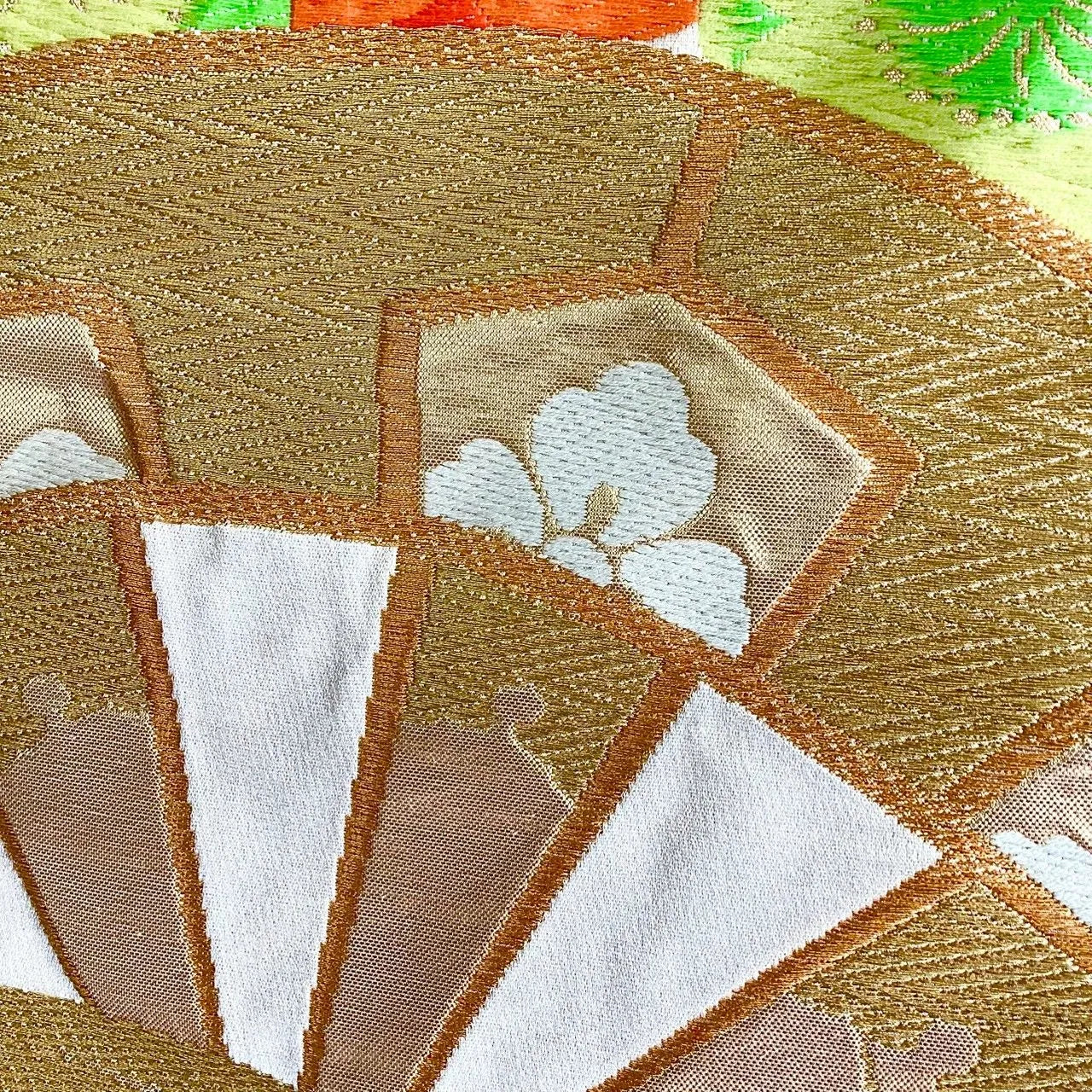 7292# Japanese Vintage Fukuro Obi Belt Kimono Fabric Silk Traditional