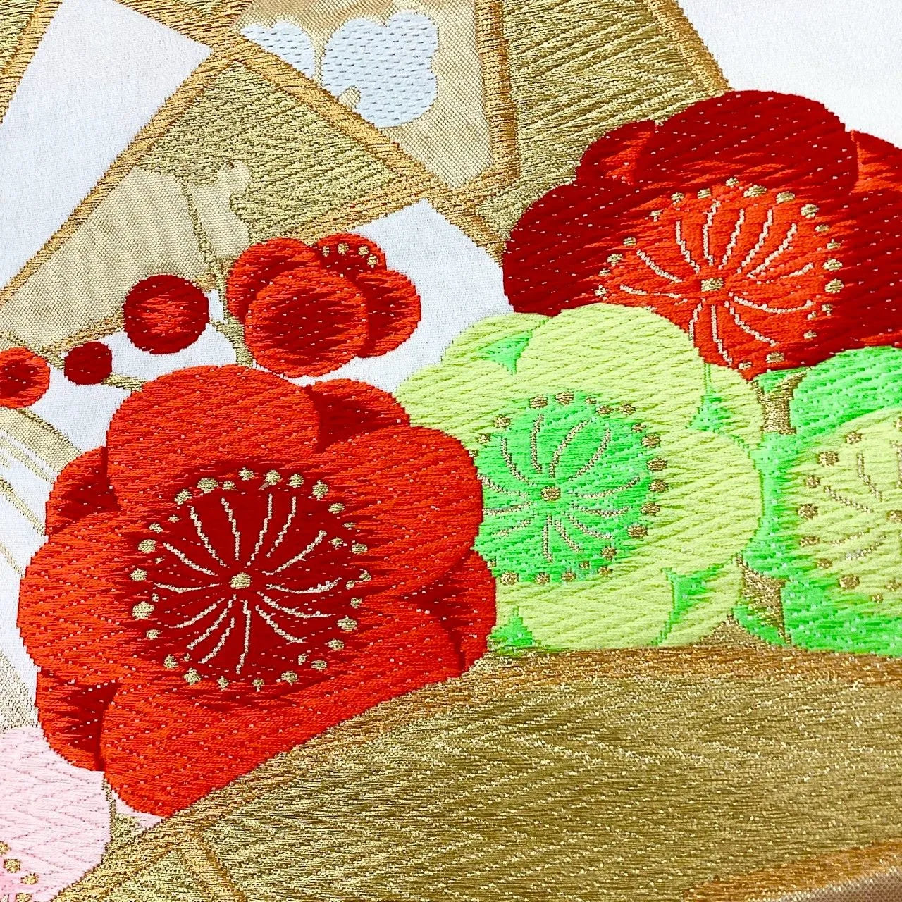 7292# Japanese Vintage Fukuro Obi Belt Kimono Fabric Silk Traditional