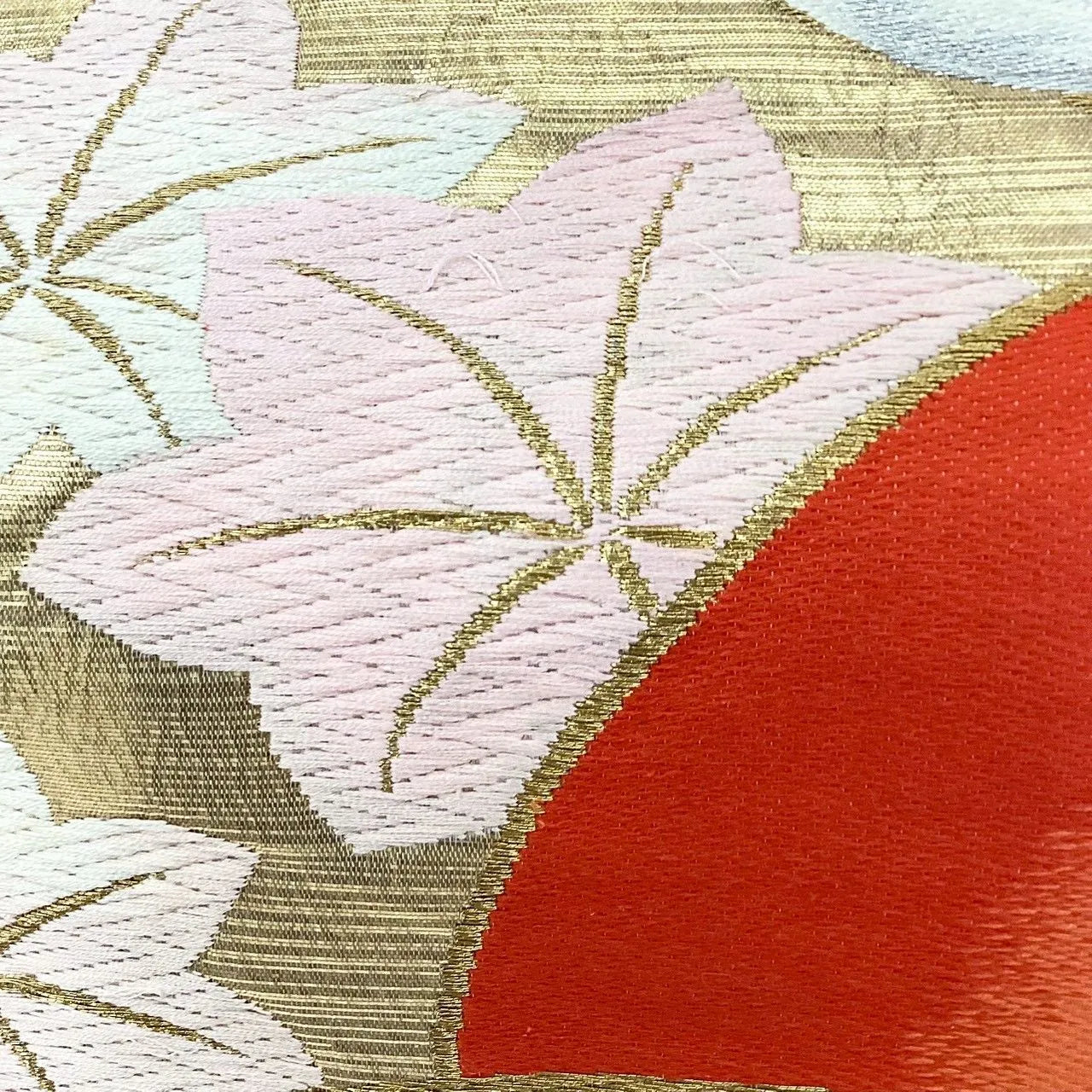 7293# Japanese Vintage Fukuro Obi Belt Kimono Fabric Silk Traditional