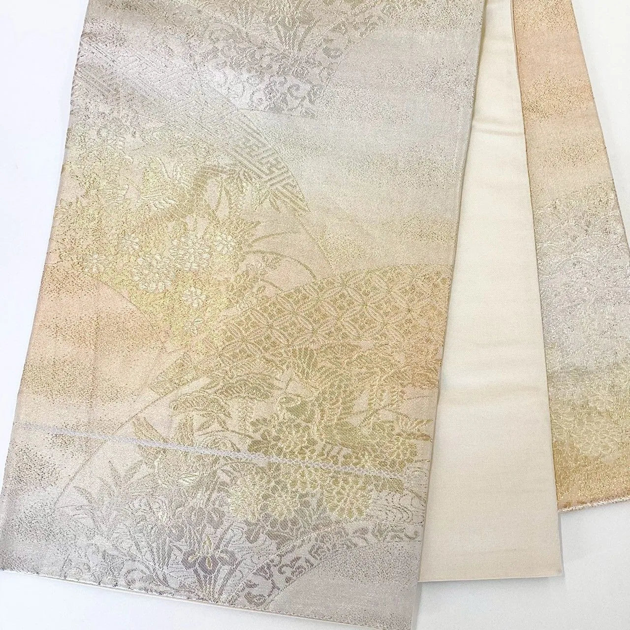 7294# Japanese Vintage Fukuro Obi Belt Kimono Fabric Silk Traditional