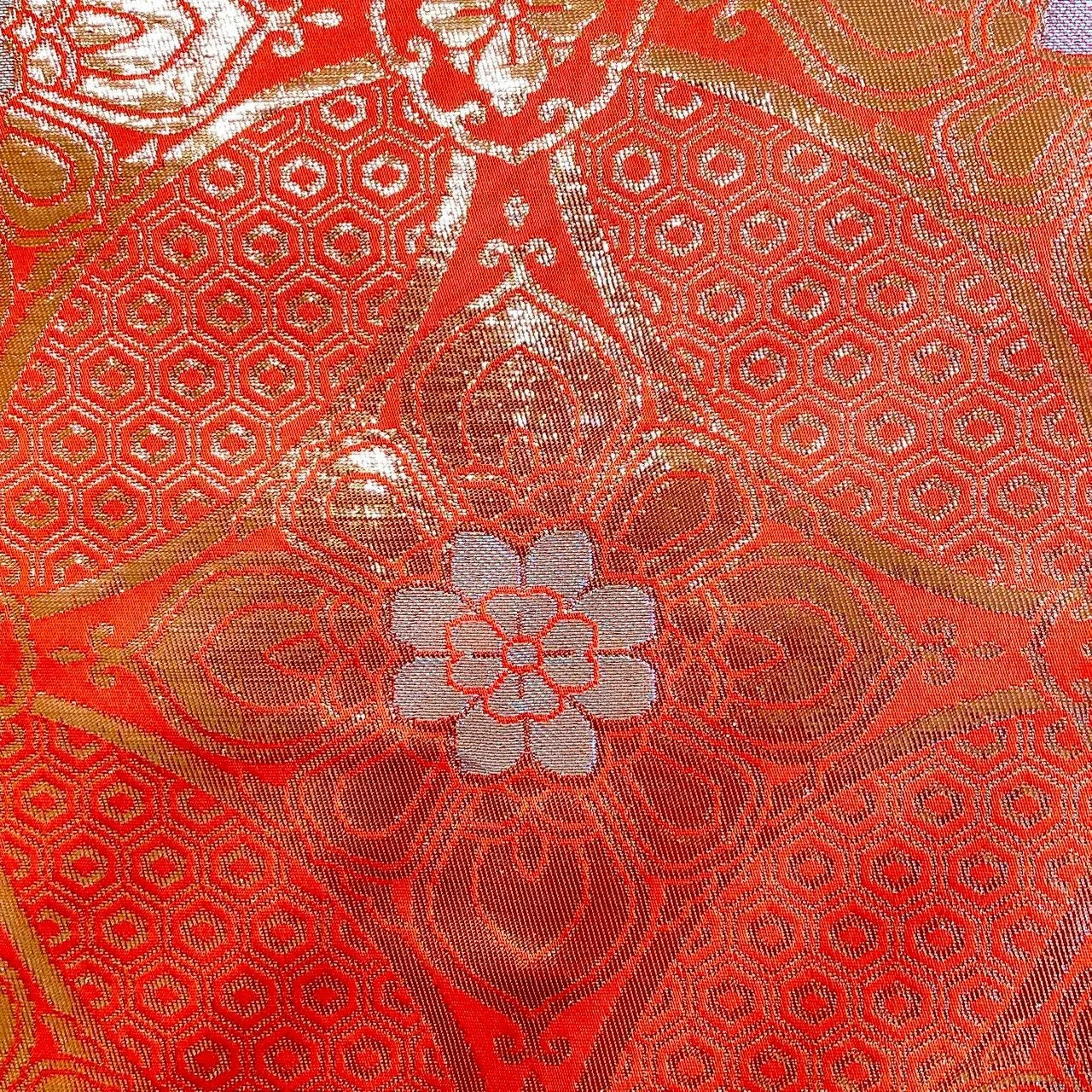 7295# Japanese Vintage Fukuro Obi Belt Kimono Fabric Silk Traditional