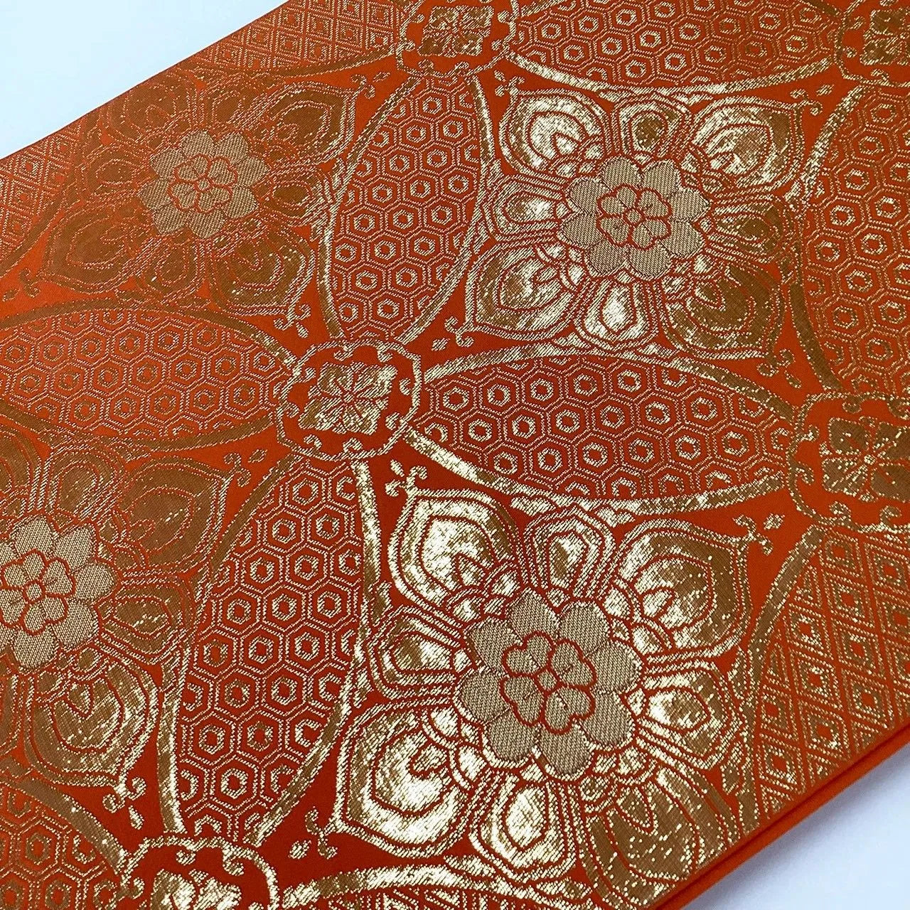 7295# Japanese Vintage Fukuro Obi Belt Kimono Fabric Silk Traditional