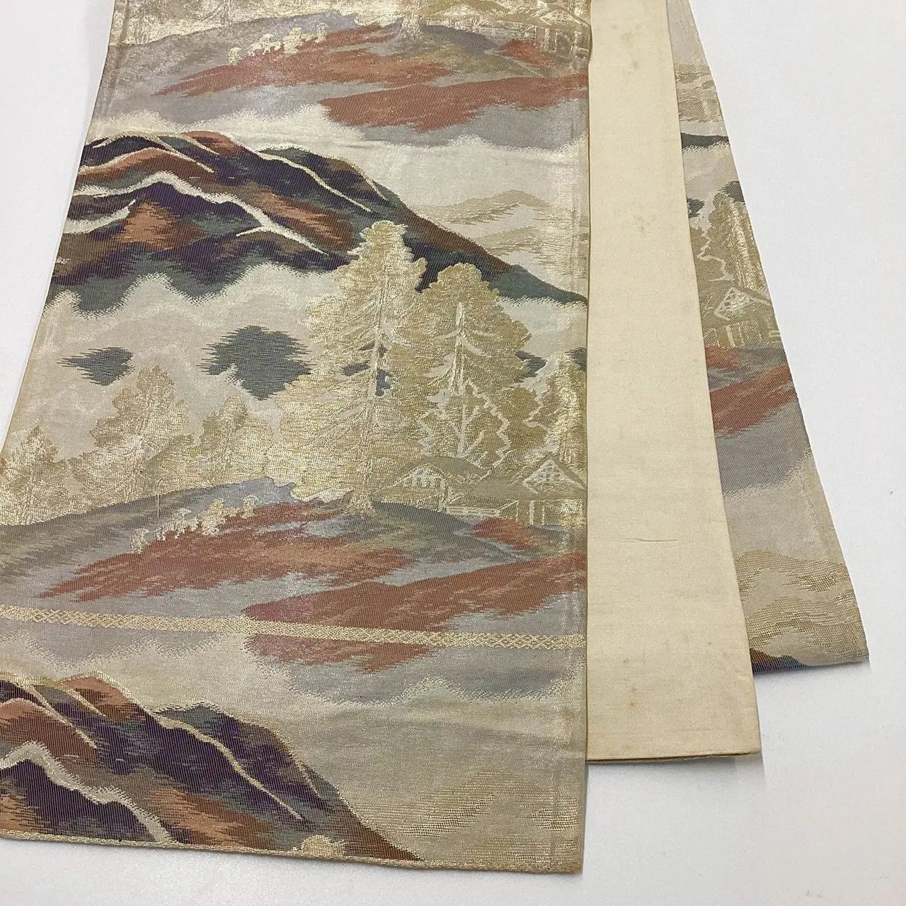 7299# Japanese Vintage Fukuro Obi Belt Kimono Fabric Silk Traditional