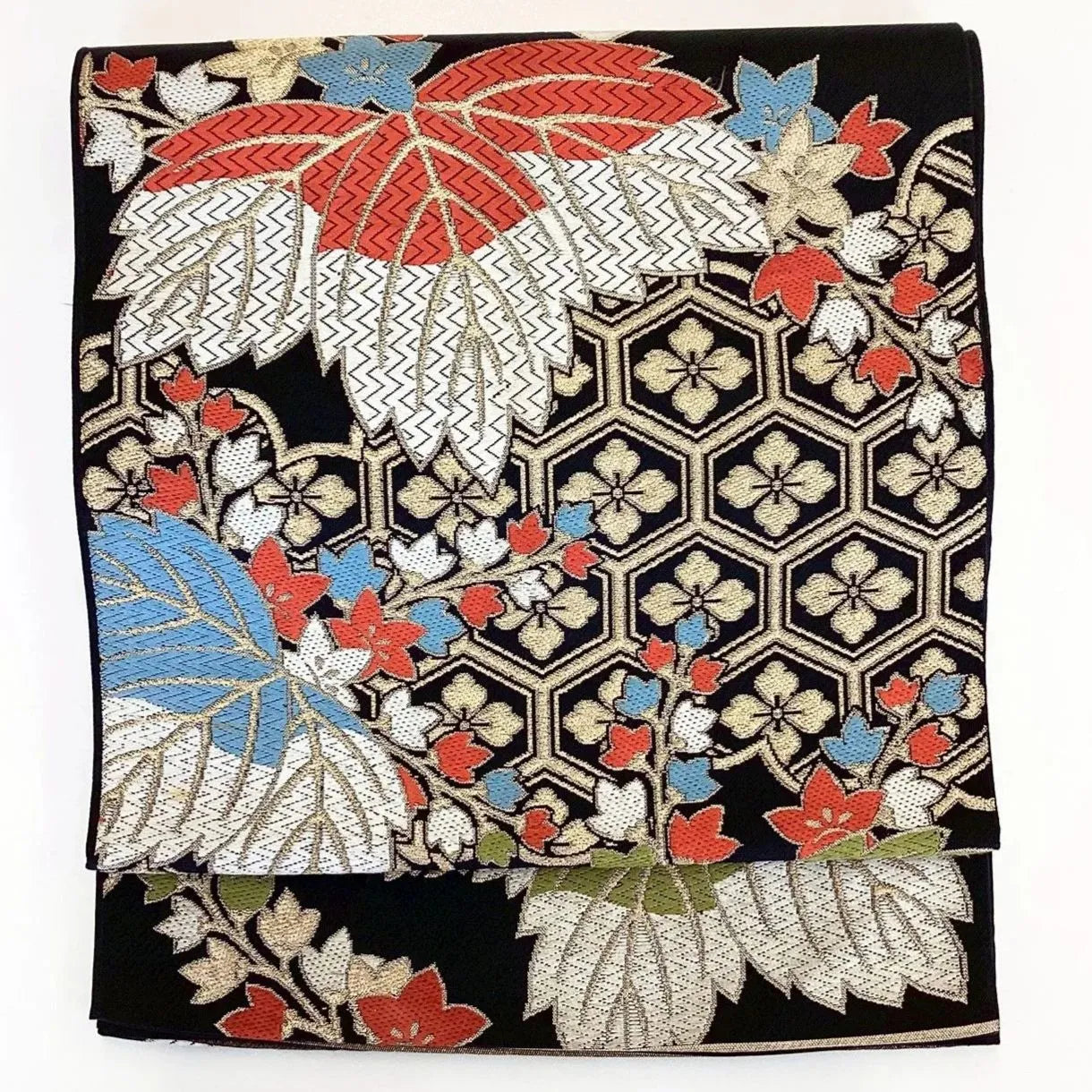 7280# Japanese Vintage Fukuro Obi Belt Kimono Fabric Silk Traditional Unfinished