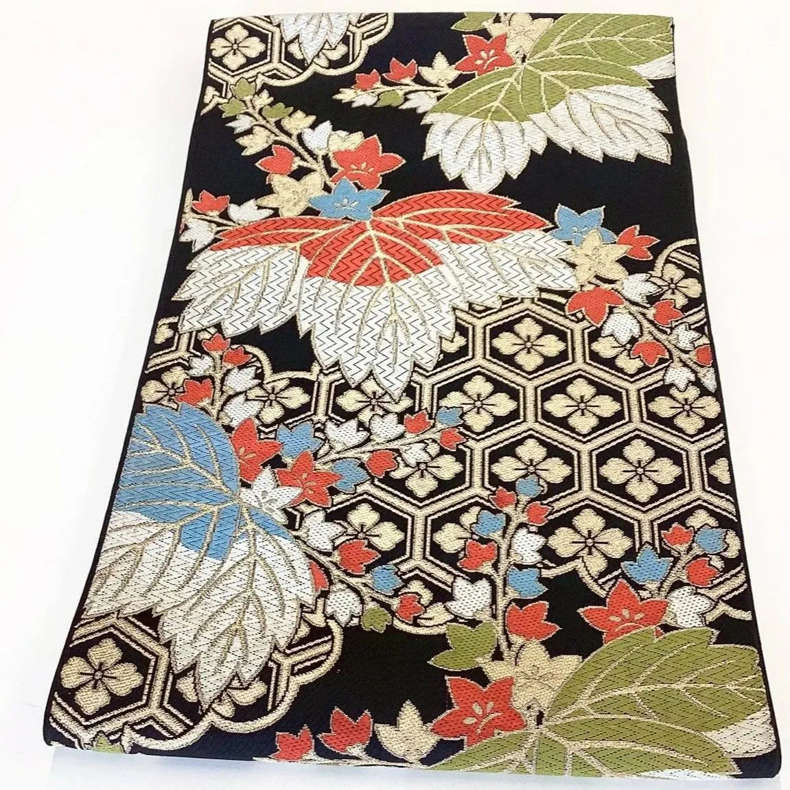 7280# Japanese Vintage Fukuro Obi Belt Kimono Fabric Silk Traditional Unfinished