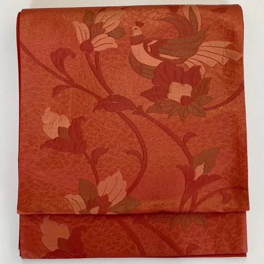 7283# Japanese Vintage Fukuro Obi Belt Kimono Fabric Silk Traditional