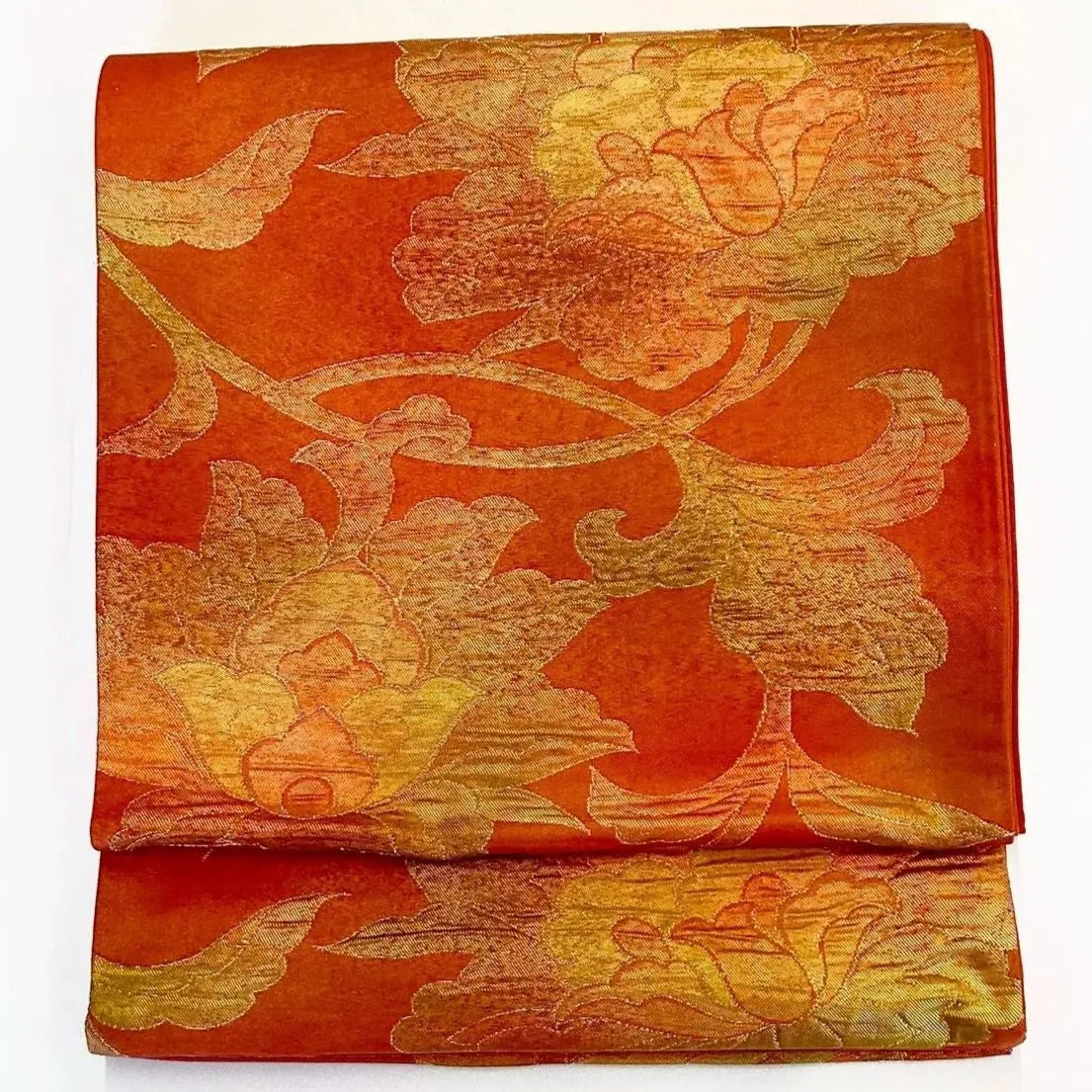 7284# Japanese Vintage Fukuro Obi Belt Kimono Fabric Silk Traditional Unfinished