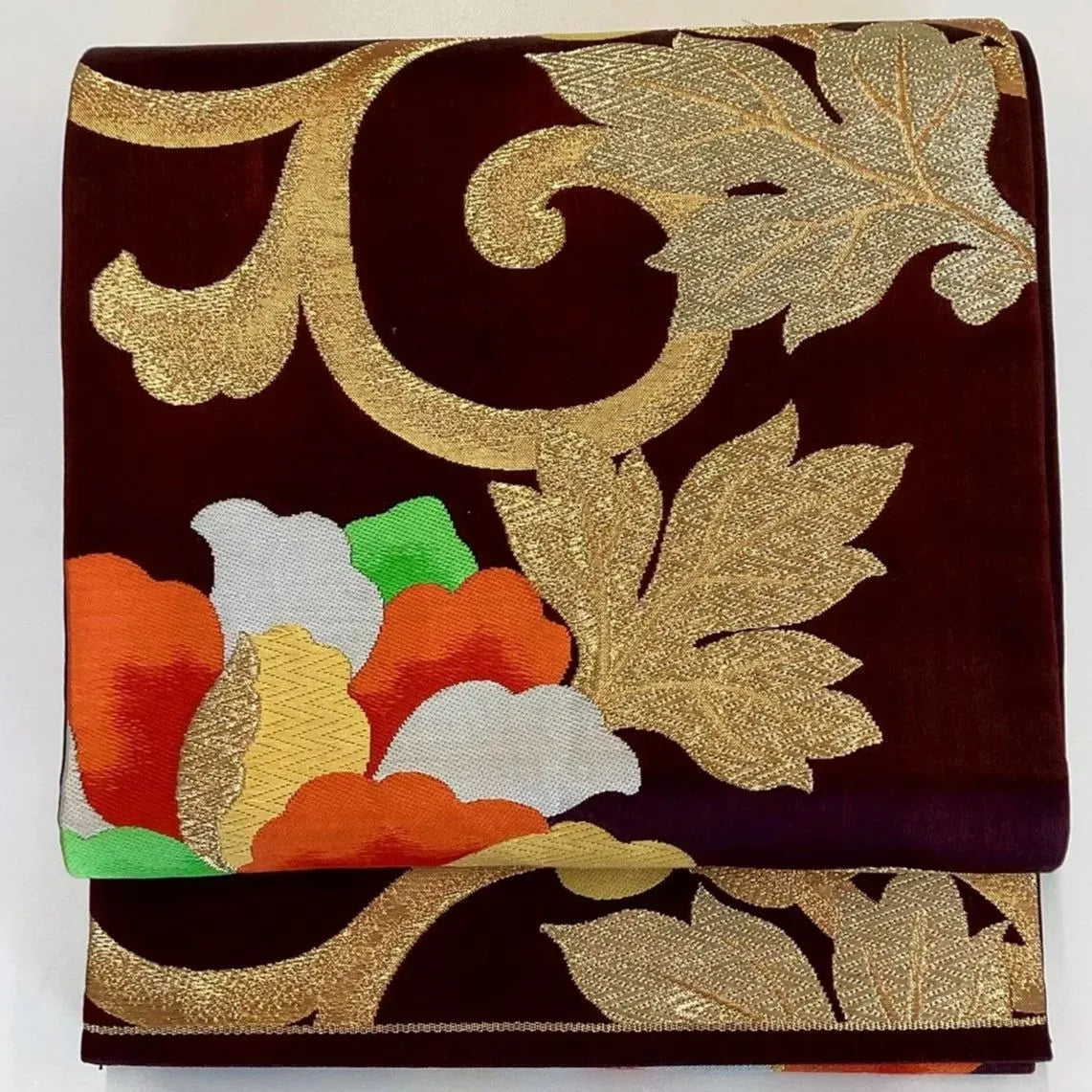 7285# Japanese Vintage Fukuro Obi Belt Kimono Fabric Silk Traditional