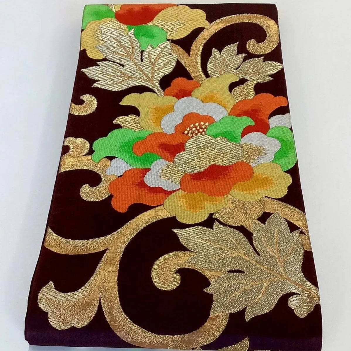 7285# Japanese Vintage Fukuro Obi Belt Kimono Fabric Silk Traditional