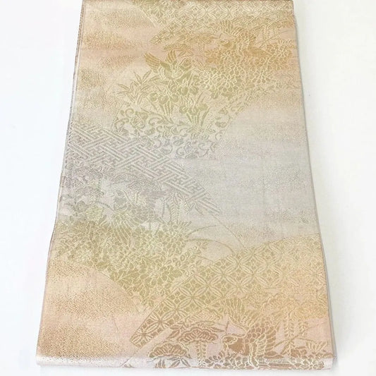7294# Japanese Vintage Fukuro Obi Belt Kimono Fabric Silk Traditional