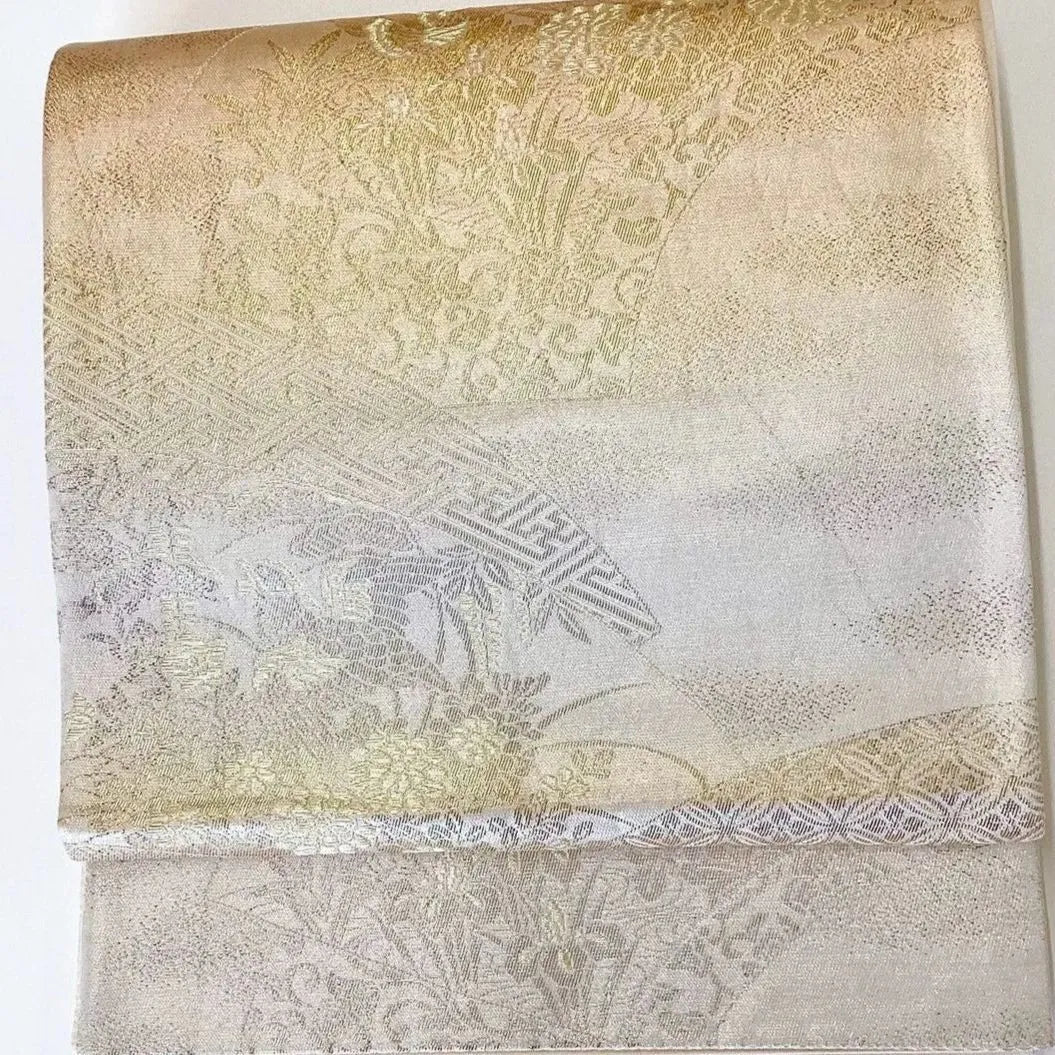 7294# Japanese Vintage Fukuro Obi Belt Kimono Fabric Silk Traditional