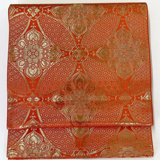 7295# Japanese Vintage Fukuro Obi Belt Kimono Fabric Silk Traditional