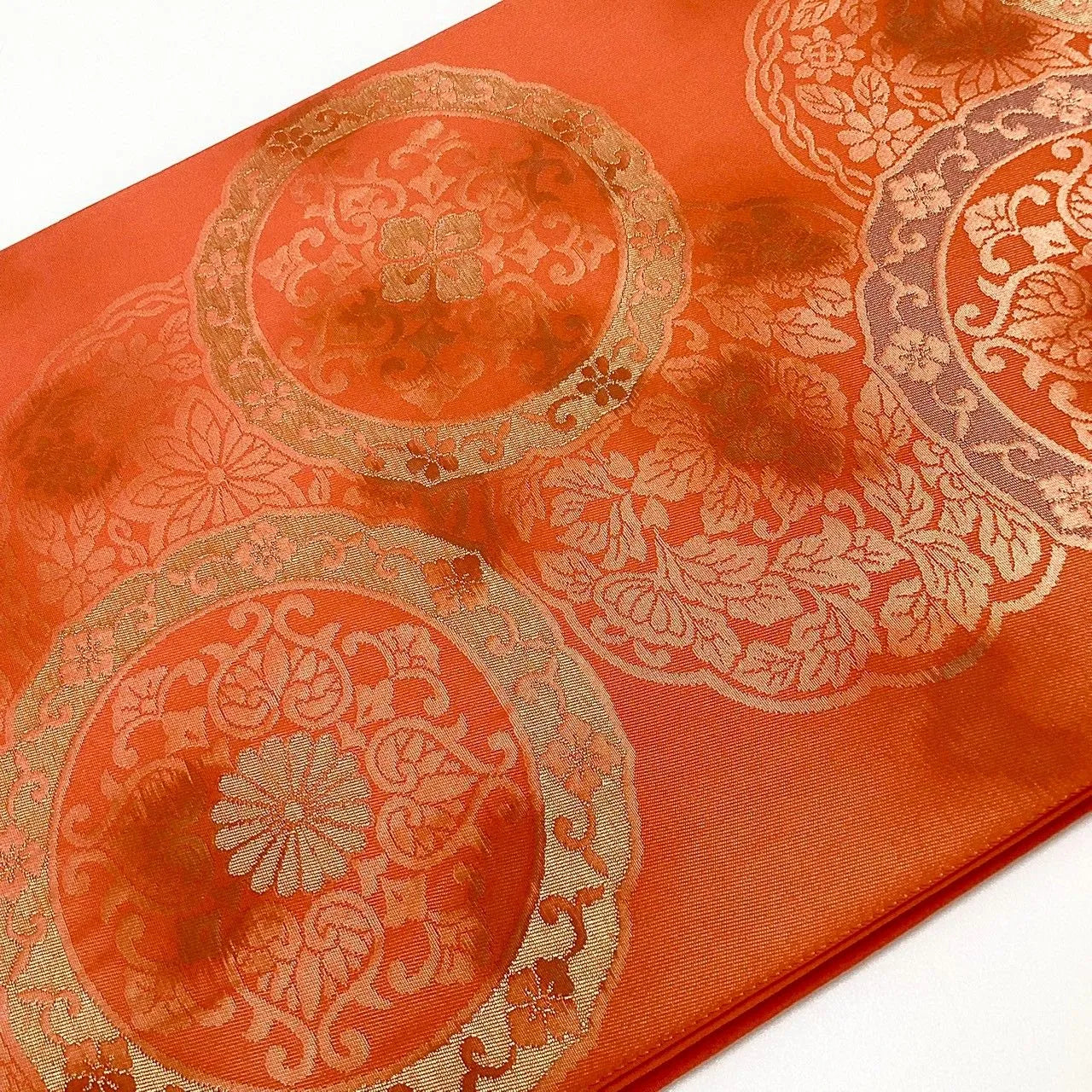 7301# Japanese Vintage Fukuro Obi Belt Kimono Fabric Silk Traditional