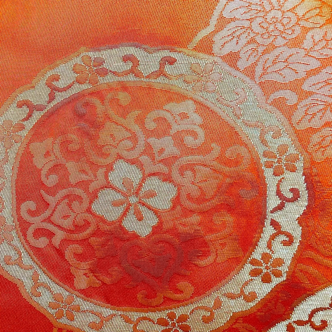 7301# Japanese Vintage Fukuro Obi Belt Kimono Fabric Silk Traditional