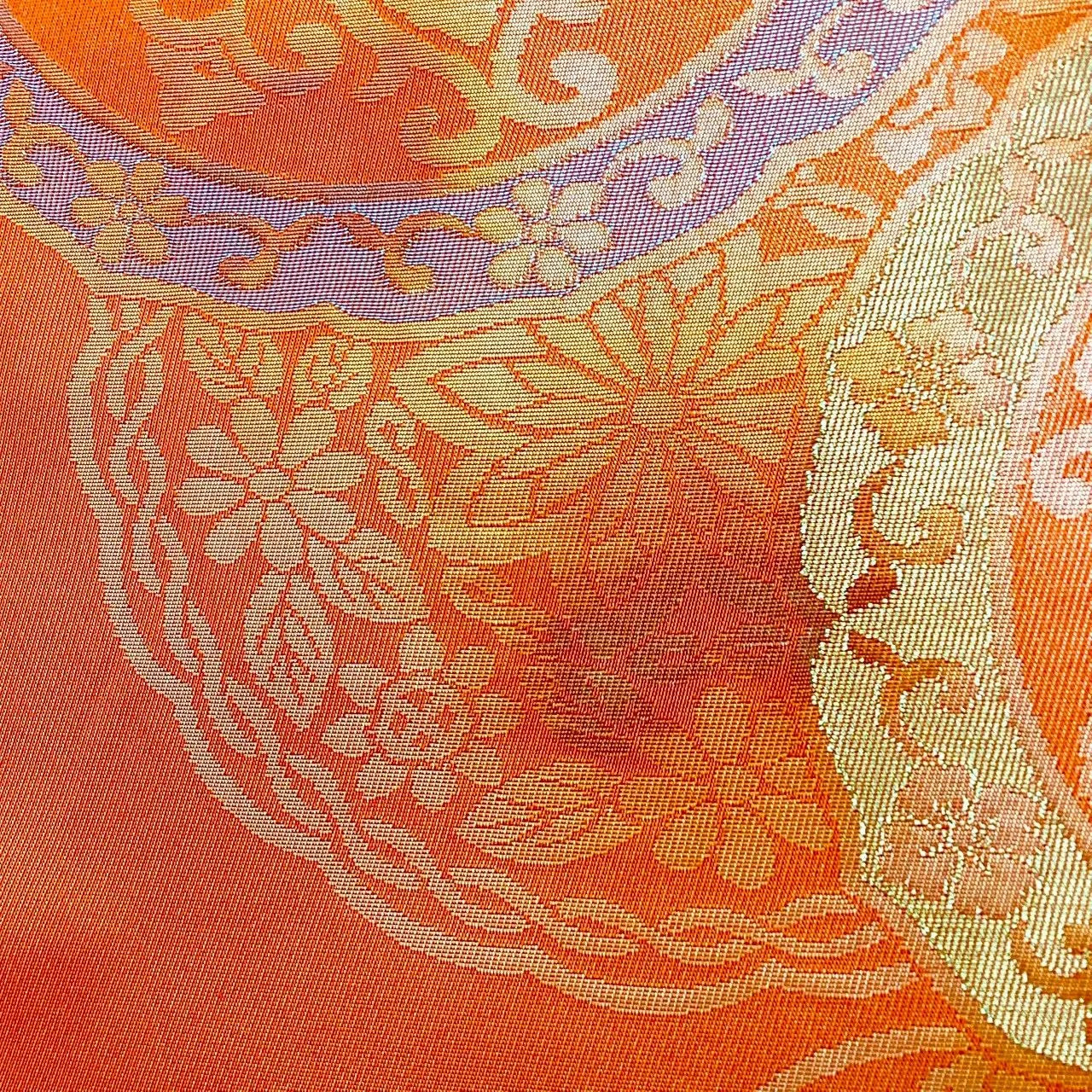 7301# Japanese Vintage Fukuro Obi Belt Kimono Fabric Silk Traditional