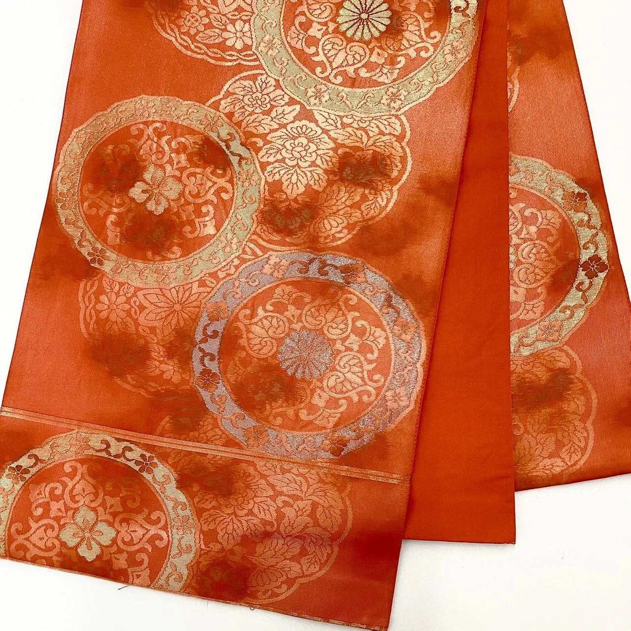 7301# Japanese Vintage Fukuro Obi Belt Kimono Fabric Silk Traditional