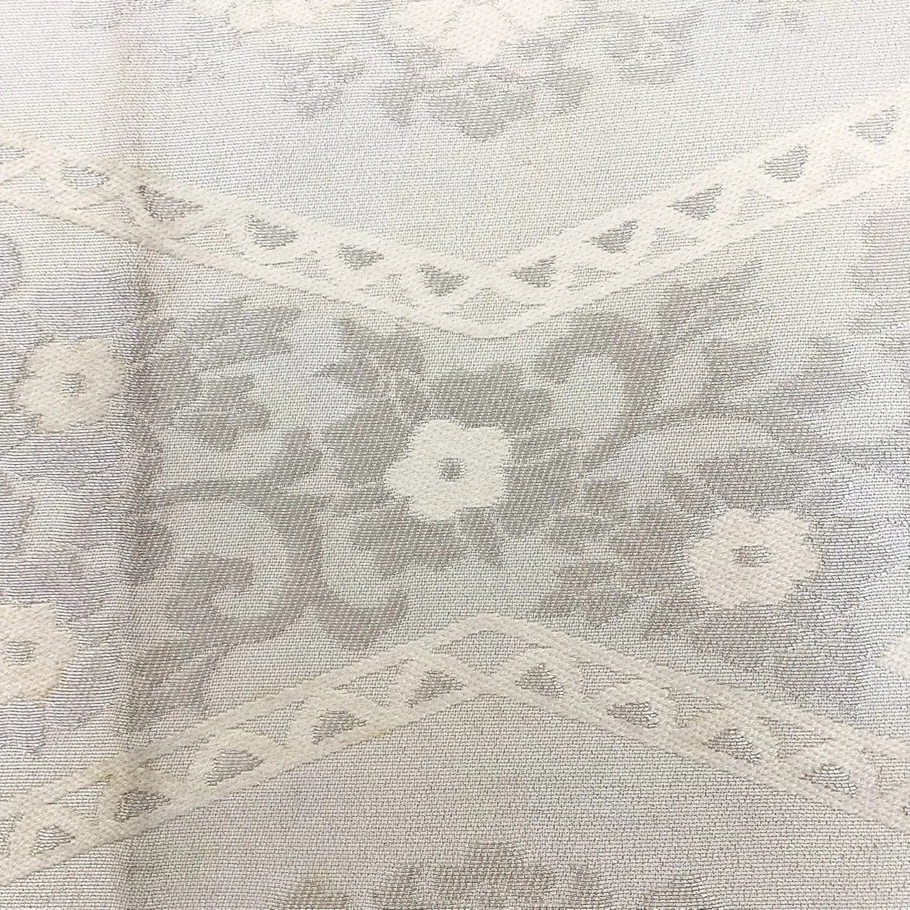 7302# Japanese Vintage Fukuro Obi Belt Kimono Fabric Silk Traditional Silver