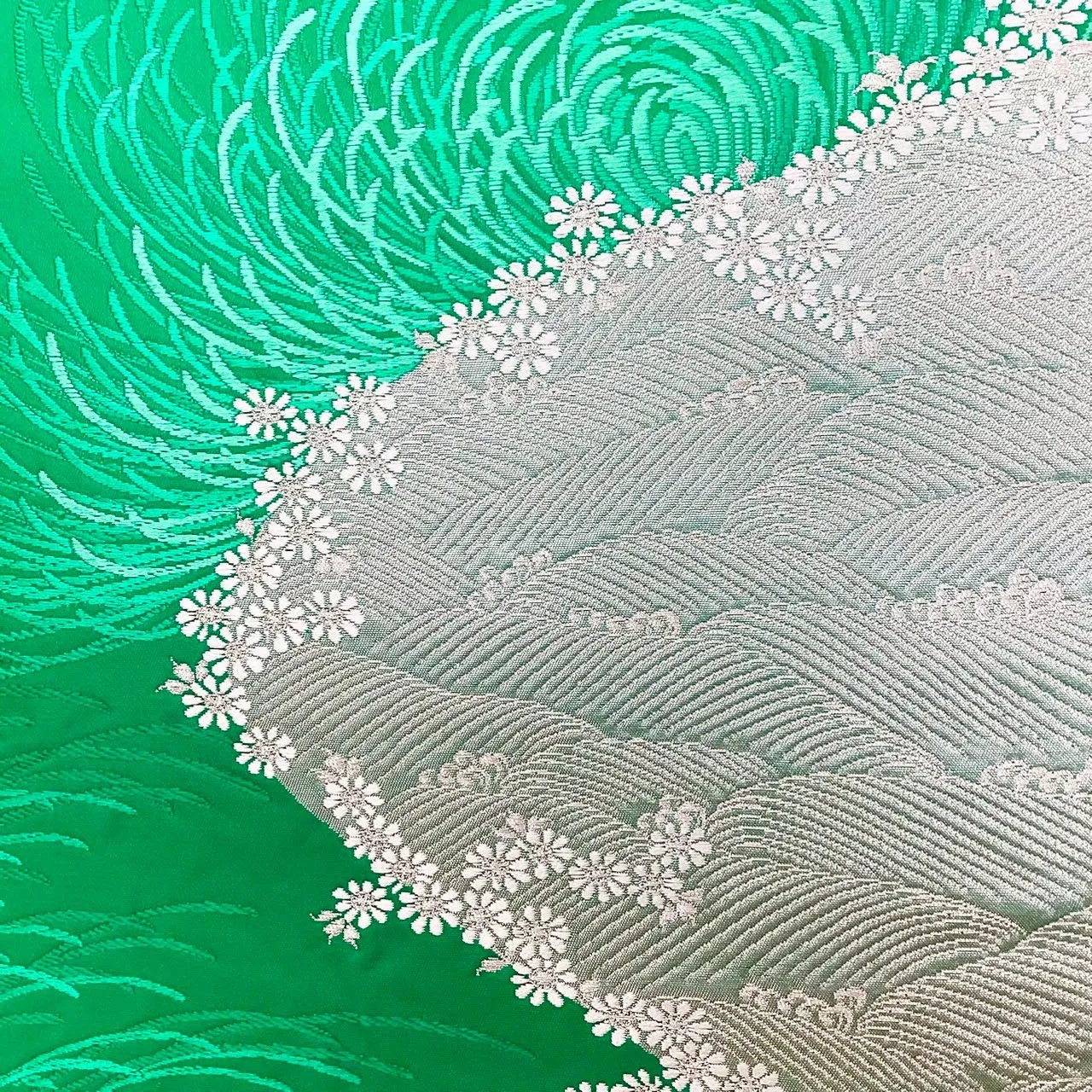 7303# Japanese Vintage Fukuro Obi Belt Kimono Fabric Silk Traditional