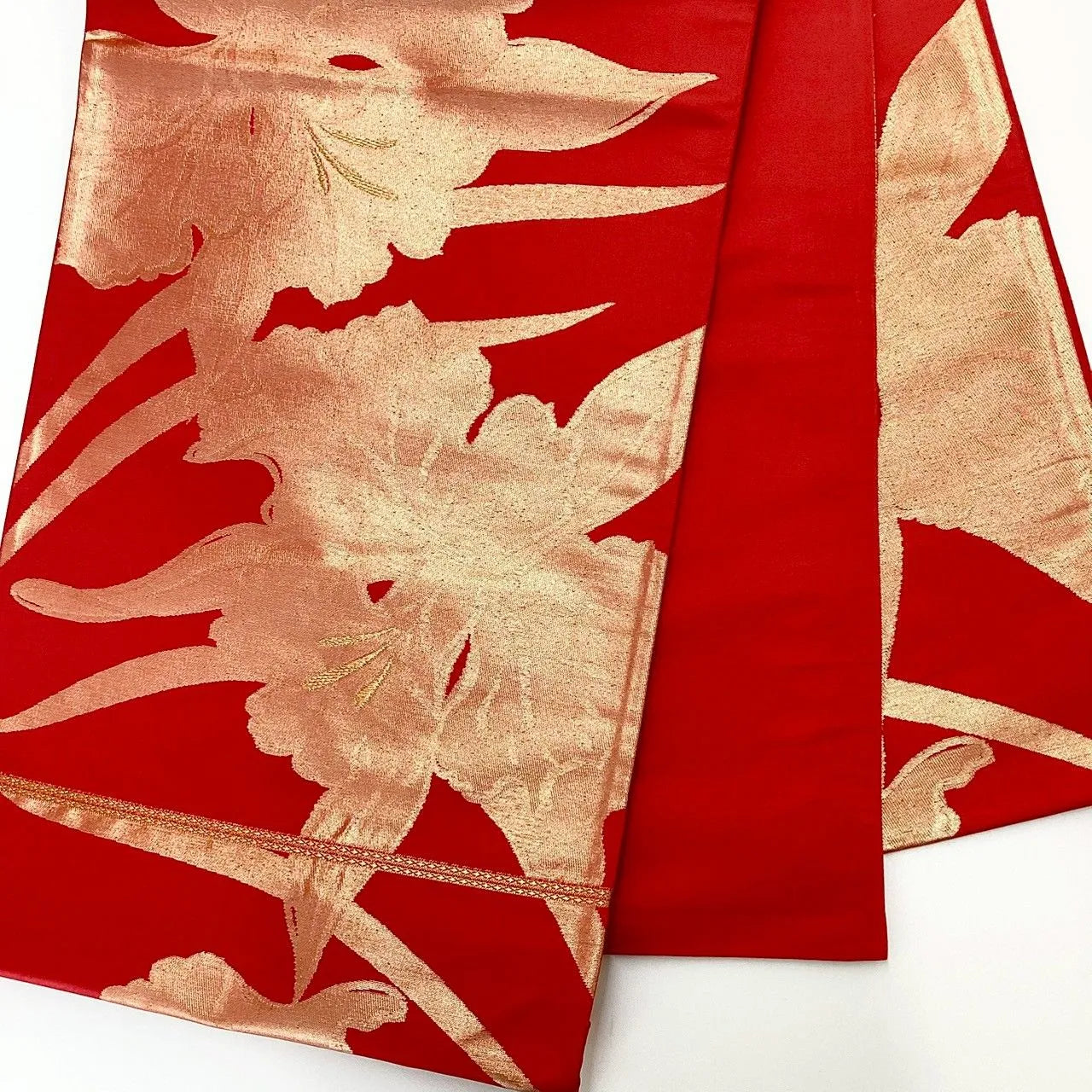 7304# Japanese Vintage Fukuro Obi Belt Kimono Fabric Silk Traditional