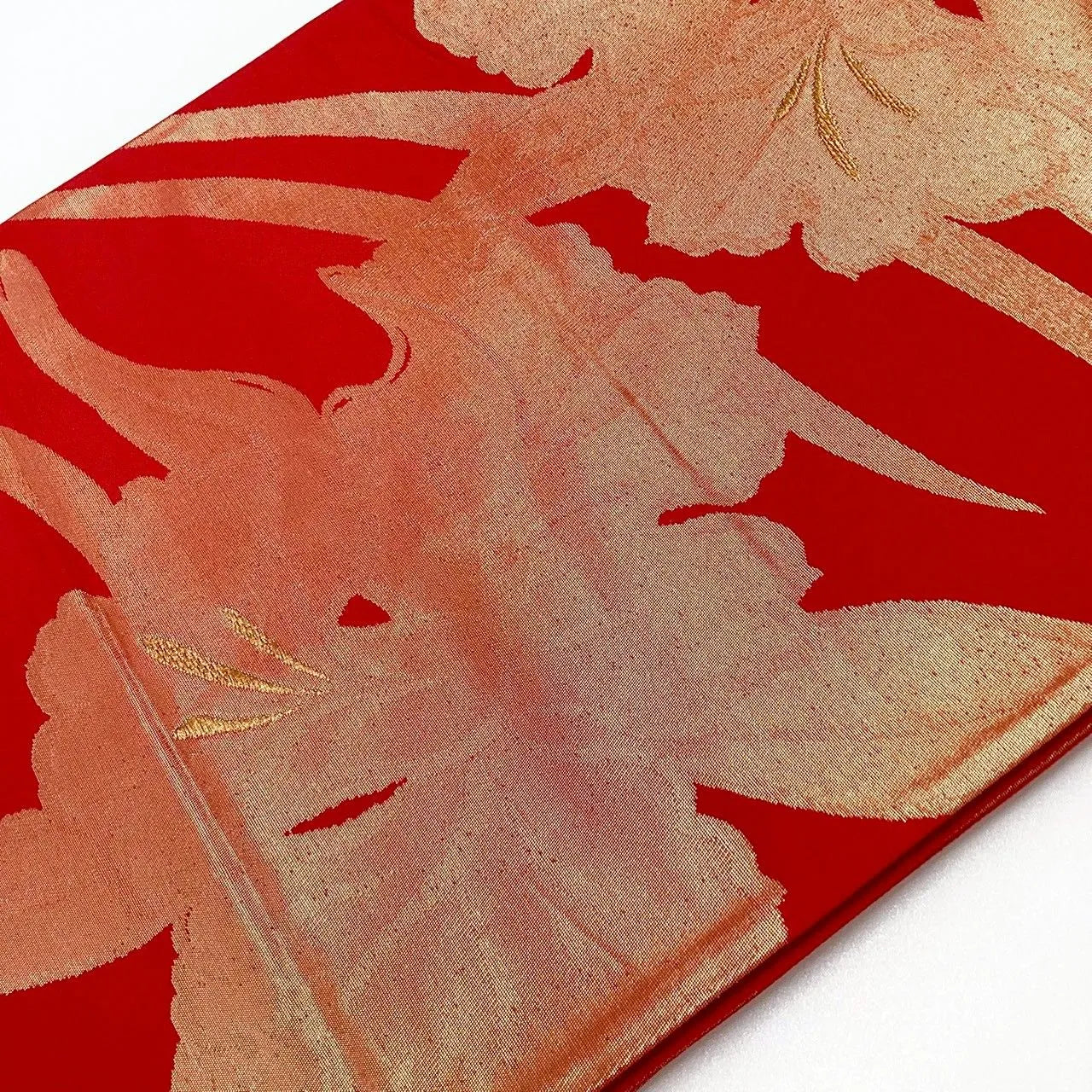 7304# Japanese Vintage Fukuro Obi Belt Kimono Fabric Silk Traditional