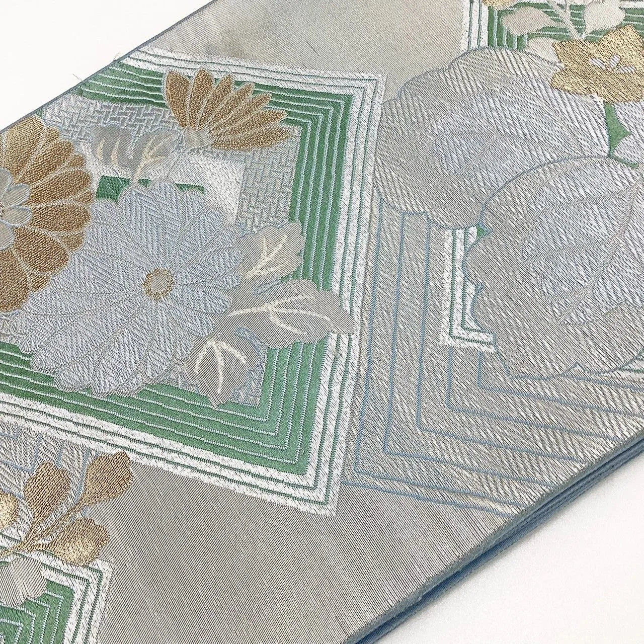 7305# Japanese Vintage Fukuro Obi Belt Kimono Fabric Silk Traditional Unfinished