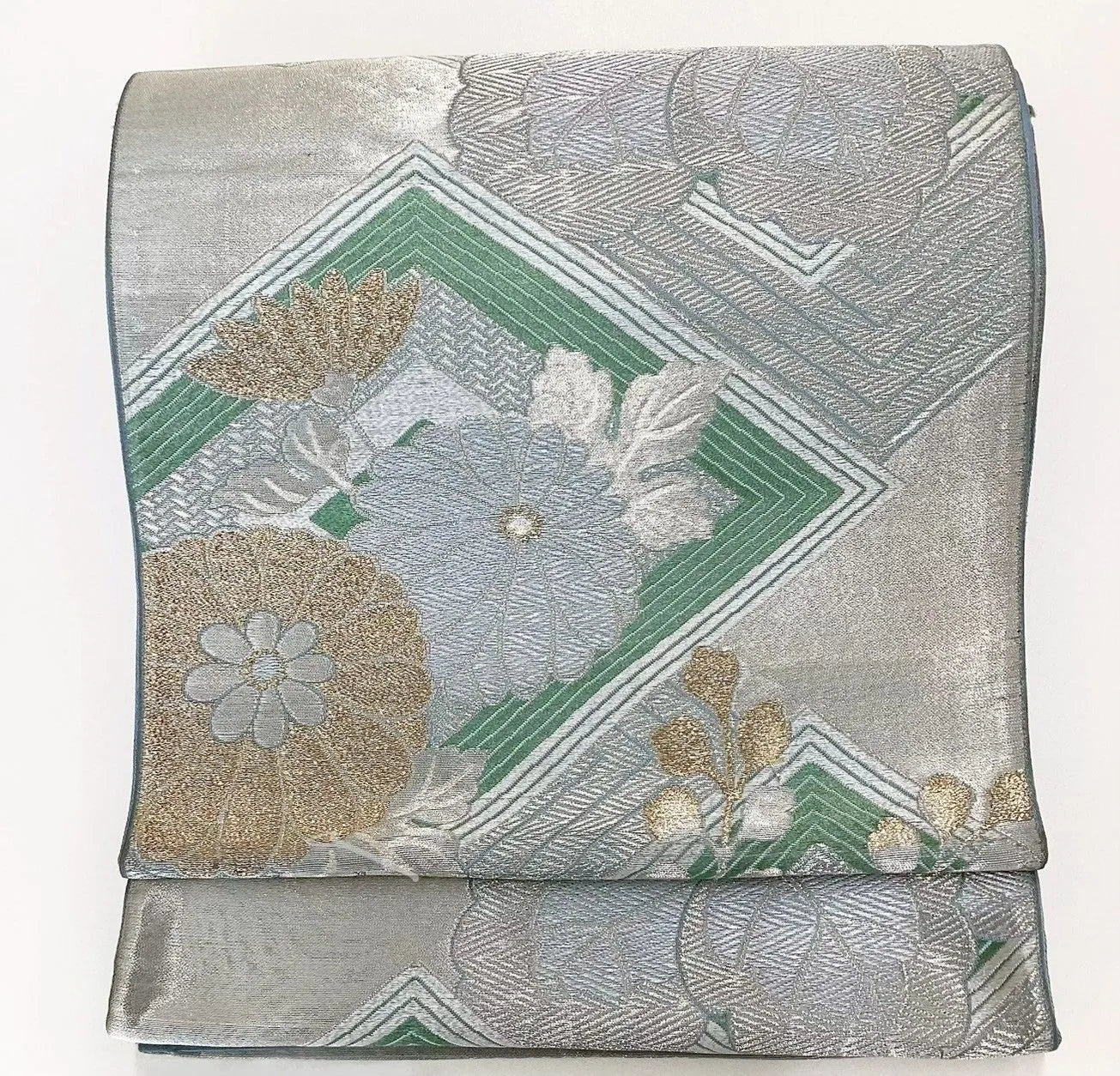 7305# Japanese Vintage Fukuro Obi Belt Kimono Fabric Silk Traditional Unfinished