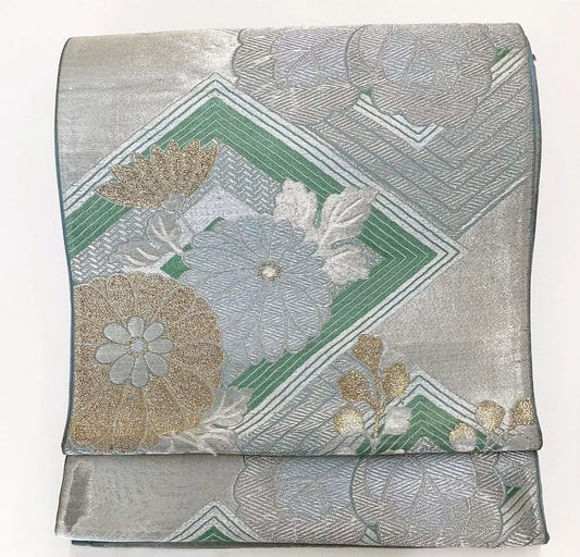 7305# Japanese Vintage Fukuro Obi Belt Kimono Fabric Silk Traditional Unfinished