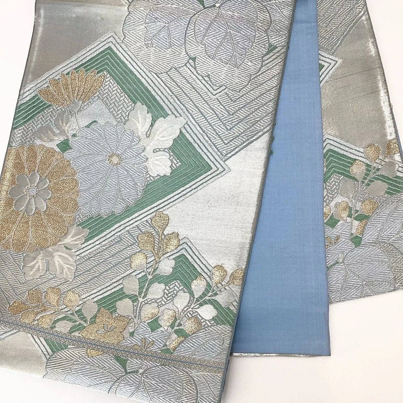 7305# Japanese Vintage Fukuro Obi Belt Kimono Fabric Silk Traditional Unfinished