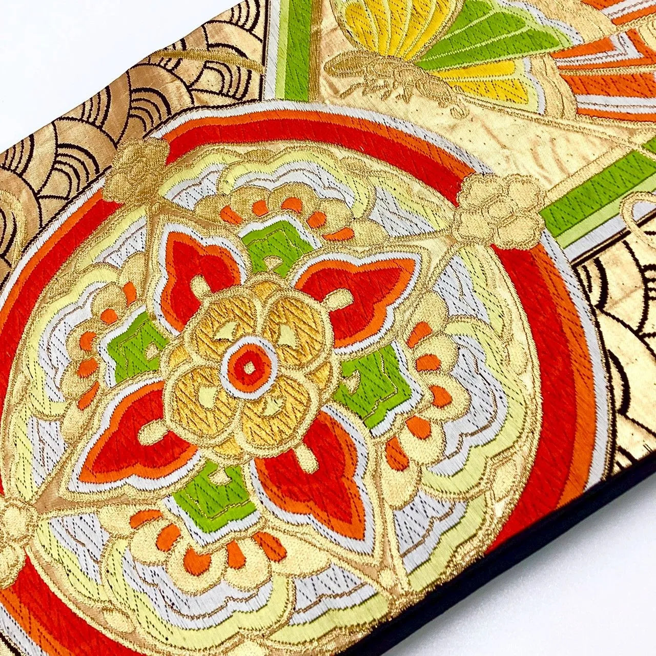 7306# Japanese Vintage Fukuro Obi Belt Kimono Fabric Silk Traditional