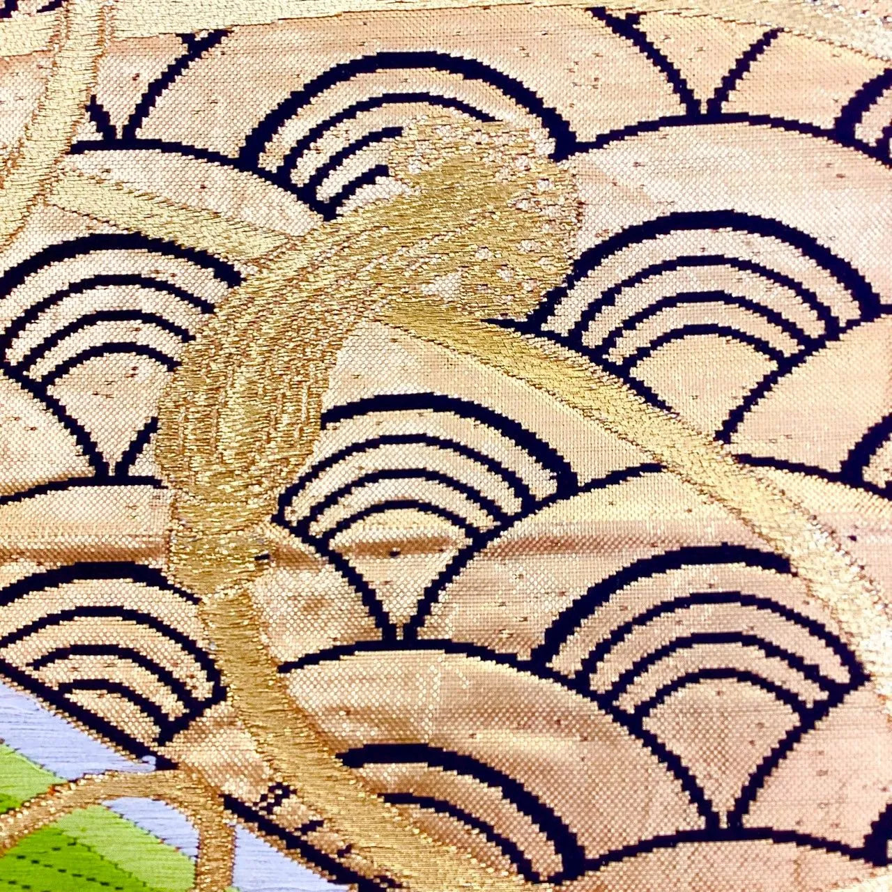 7306# Japanese Vintage Fukuro Obi Belt Kimono Fabric Silk Traditional