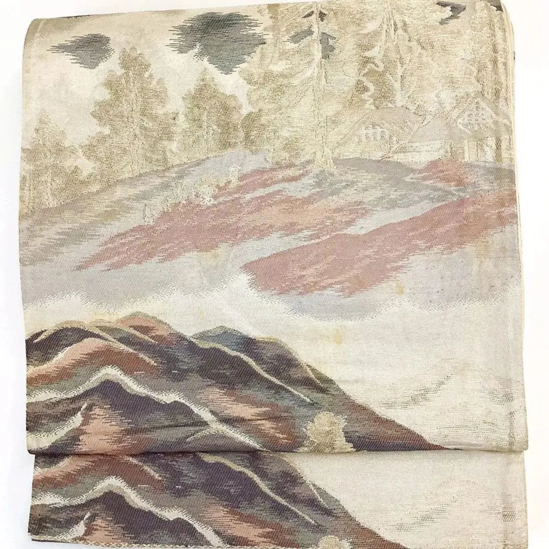 7299# Japanese Vintage Fukuro Obi Belt Kimono Fabric Silk Traditional