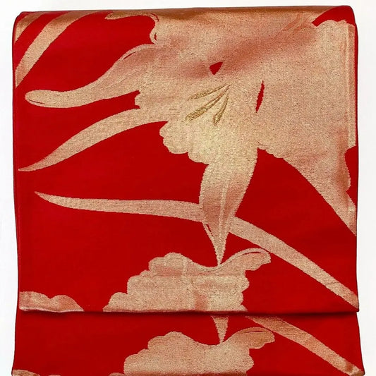 7304# Japanese Vintage Fukuro Obi Belt Kimono Fabric Silk Traditional