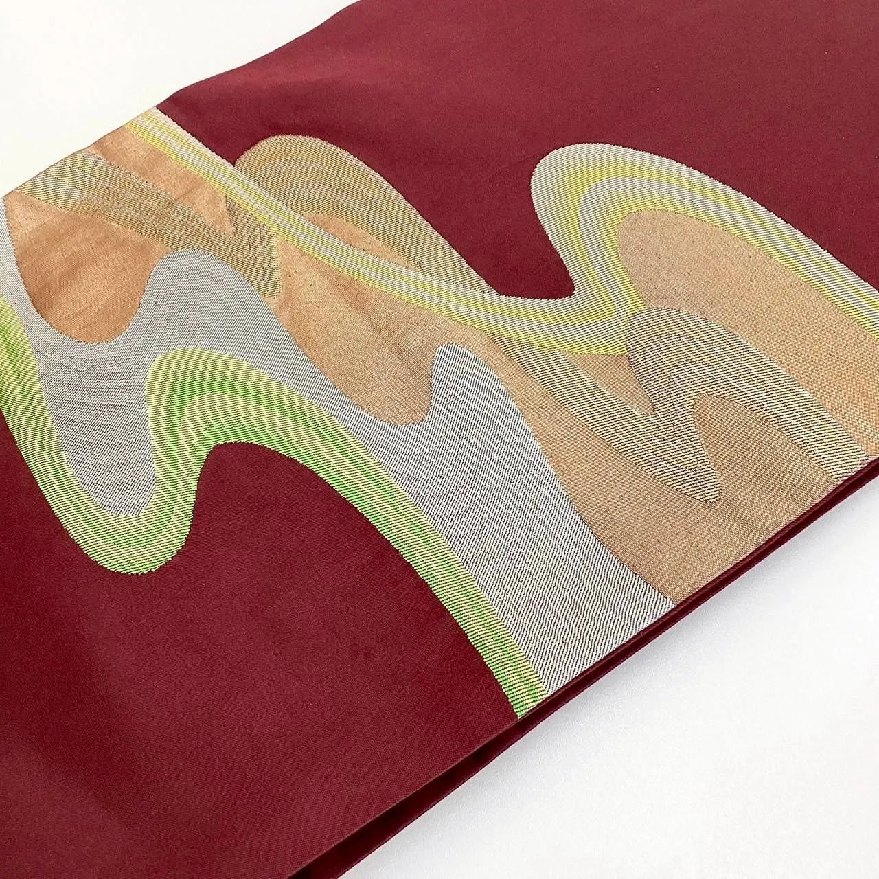 5694# Japanese Vintage Nagoya Obi Belt Kimono Fabric Silk Traditional