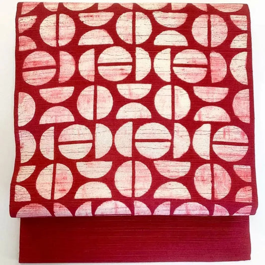 5671# Japanese Vintage Nagoya Obi Belt Kimono Pongee Fabric Silk Traditional